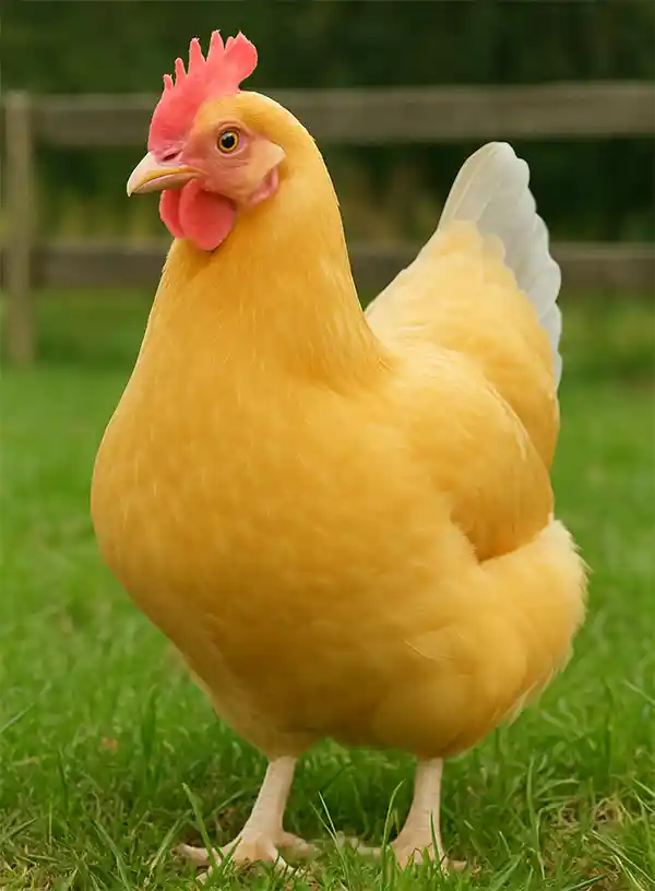 The Empordanesa Chicken in a field of beautiful grass